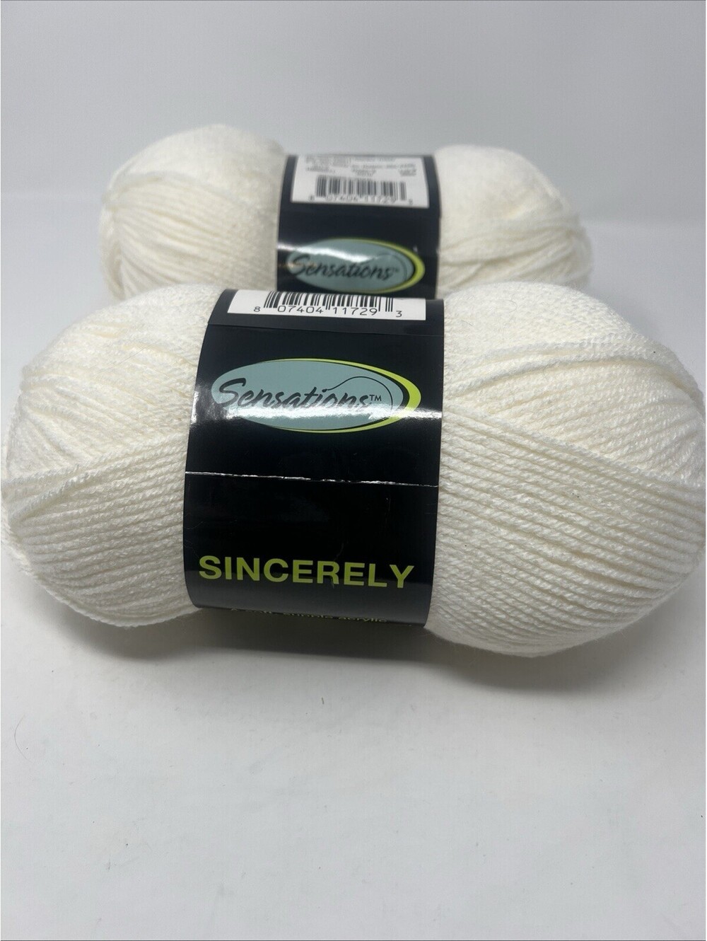2 Sensations Sincerely Yarn Sincerely White K010 7oz 378yd Acrylic NOS